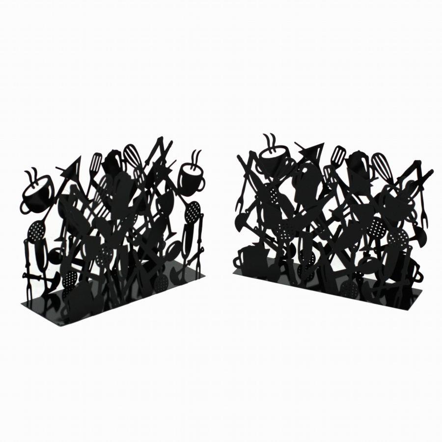 Portariviste metallo posate 1-2 nero cm 35x12h26