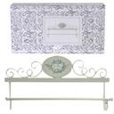Portasciugamani a muro metallo le bain bianco decoro ovale cm 48x8h24