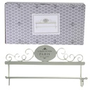 Portasciugamani a muro metallo paris bianco decoro ovale cm 48x8h24
