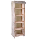 Scaffale legno stoffa vigo 5 piani naturale rettangolare cm42x28h139