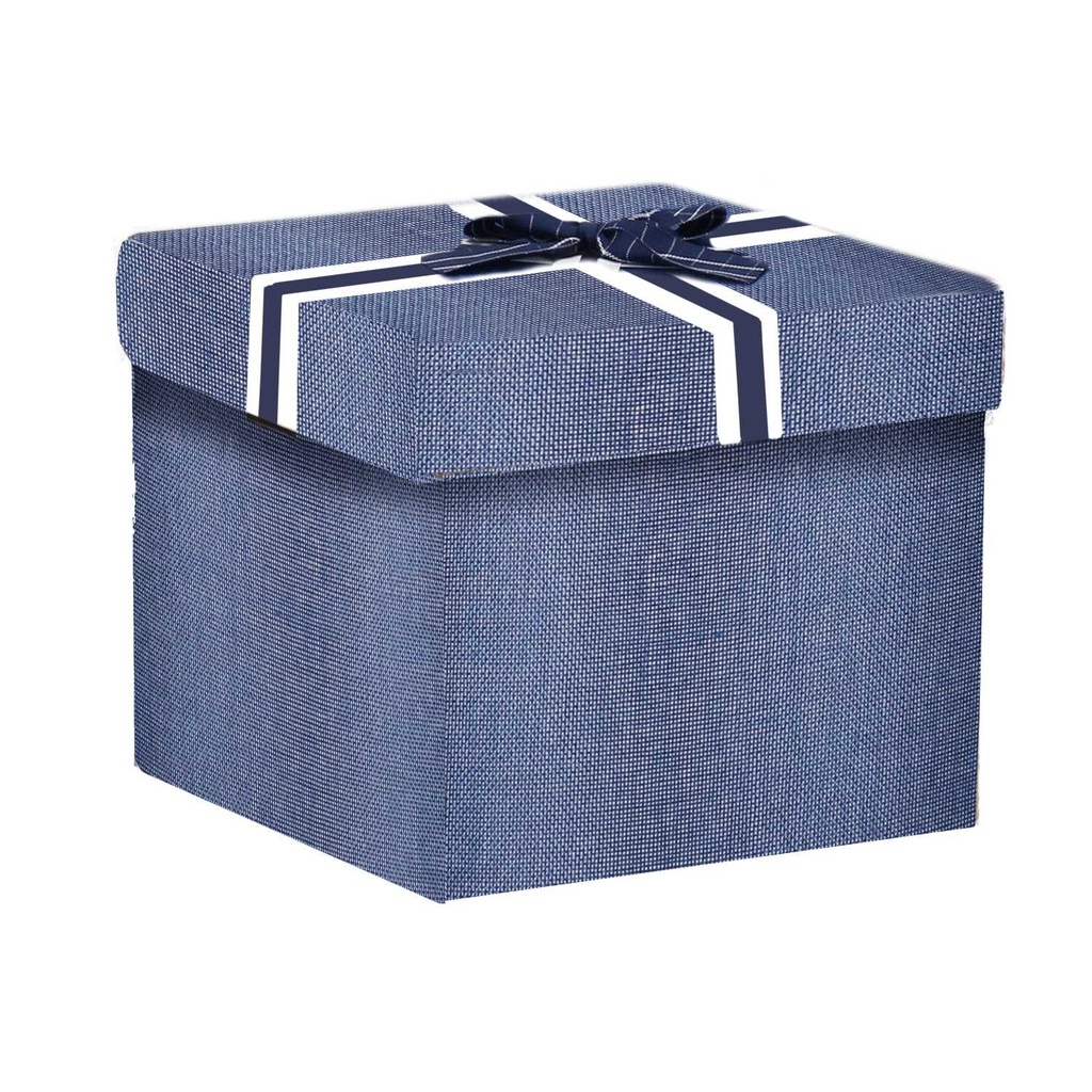 Scatola cartone 1-4 blu quadro cm30x30h28
