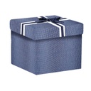 Scatola cartone 1-4 blu quadro cm30x30h28