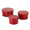 Scatola ecopelle 1-3 rosso tondo cmø38h18