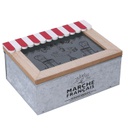 Scatola legno bistrot rettangolare cm19x14h8,5