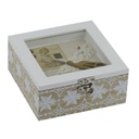 Scatola legno rosina naturale quadro cm15x15h7