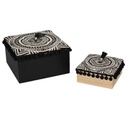 Scatola legno tessuto maori 1-2 quadro cm18x18h10