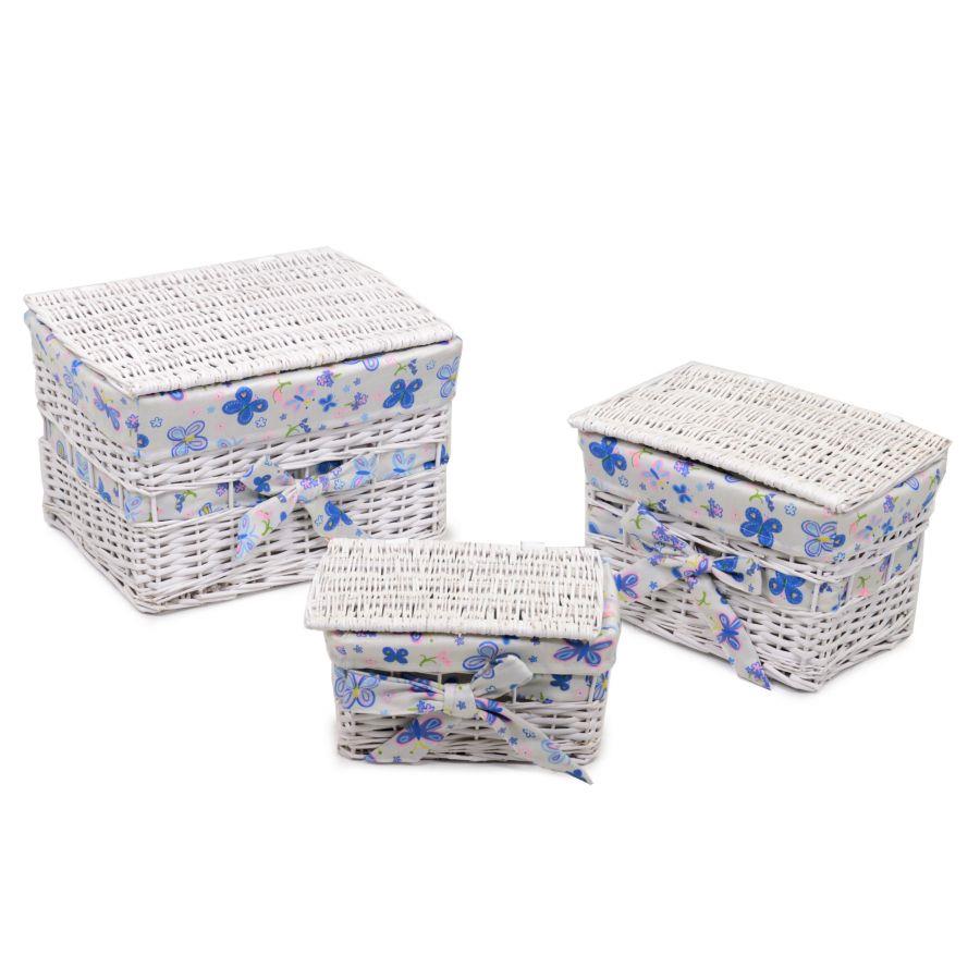 Scatola vimini spaccato sam 1-3 bianco rettangolare cm 45x35h30