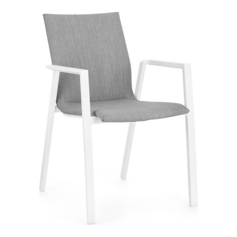 Sedia Odeon con braccioli Bianco e Grigio