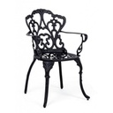 Sedia alluminio antracite esterno barocco cm 57.5x 58 x 87.5h