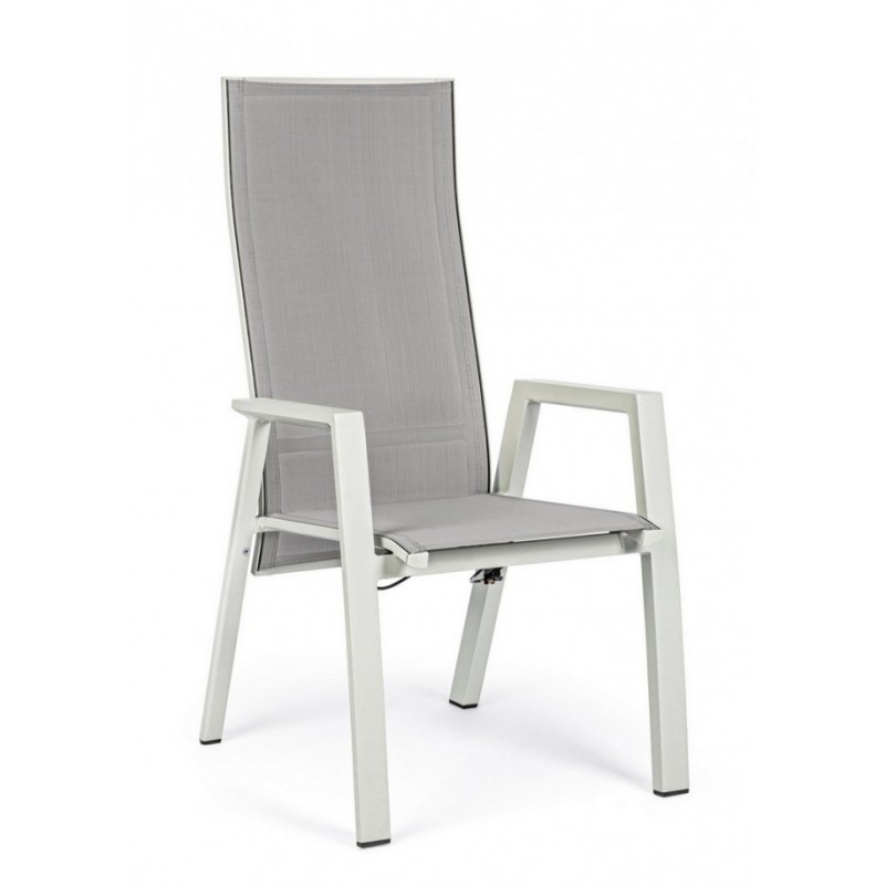 Sedia c-br reclinabile da giardino Steven Lunar 59x72x112h cm