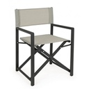 Sedia da giardino pieghevole regista Grigio Scuro-Osso TAYLOR 48x56x h86 cm