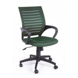 Sedia da ufficio verde con ruote e braccioli 