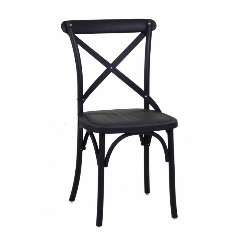 Sedia esterno plastica cross nero cm39x43 x h45,5-89,5