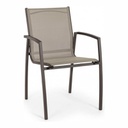 Sedia in alluminio con braccioli Hilla Coffee