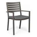 Sedia in alluminio con cuscini Helina Coffee