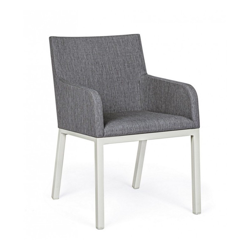 Sedia in alluminio verniciata a polvere grigio cm 55x 62x 82h