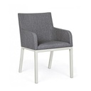 Sedia in alluminio verniciata a polvere grigio cm 55x 62x 82h