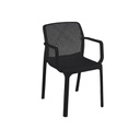 Sedia in polipropilene da giardino con braccioli Antracite DALIAN 46,5x53,5x h55 cm