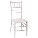 Sedia legno chiavari sbiancato con cuscino avorio cm 40x40h43-92