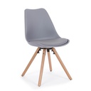 Sedia moderna legno plastica similpelle grigio New trend cm 59 x 49 x 83,5