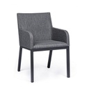 Sedia per esterno con braccioli in tessuto Antracite OWEN JX55 55x62x h82 cm