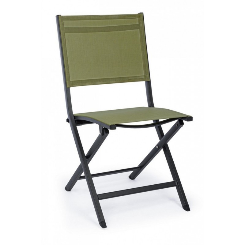 Sedia per esterno in alluminio Antracite Verde ELIN 47x57x h88 cm iperbriko