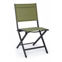 Sedia per esterno in alluminio Antracite Verde ELIN 47x57x h88 cm iperbriko