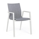 Sedia per esterno in alluminio Bianco con cuscino Grigio Scuro ODEON 55,5x60 h83 cm