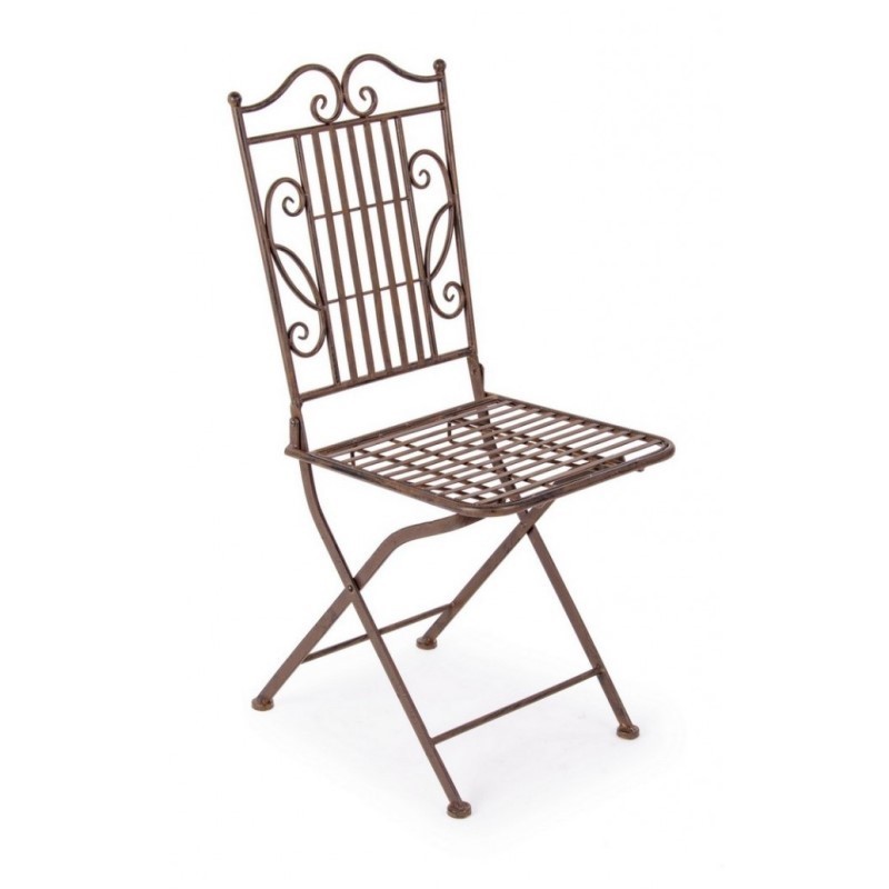 Sedia pieghevole in acciaio Marrone MELANIE 38x51x h92 cm