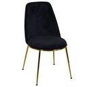 Sedia salotto design velluto e metallo oro rotterdam nero