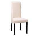 Sedia salotto ecopelle crema e legno faggio nero