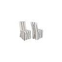 Sedia tessuto a righe grigio-blu