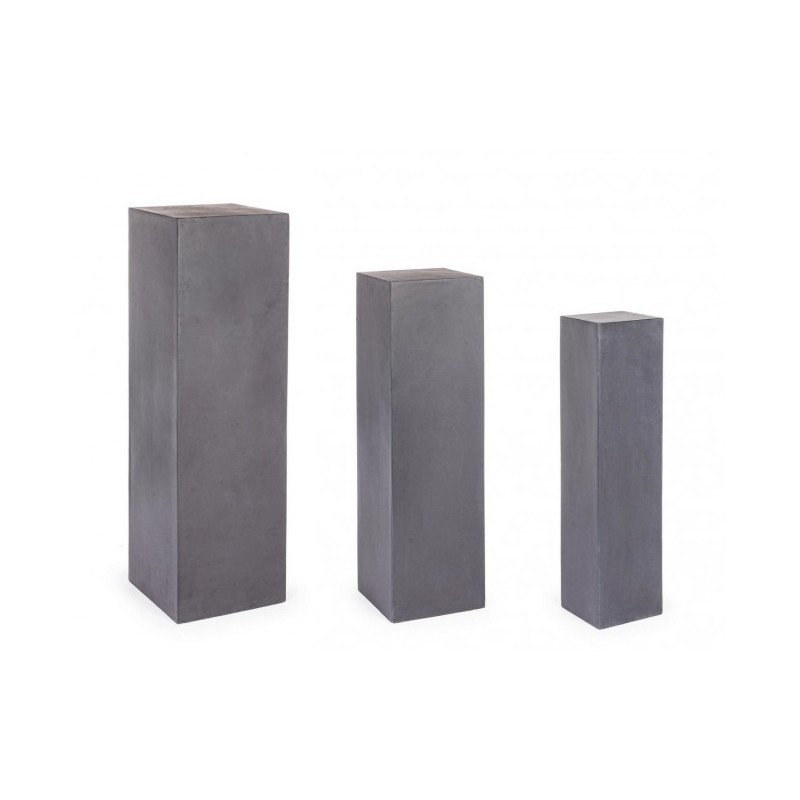 Set 3 colonne arredo giardino quadrate antracite Melange