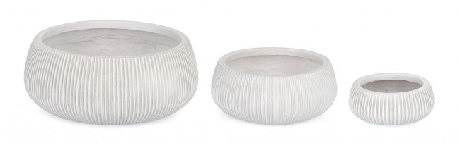 Set3 P.Vaso Ribbed Bomb Bianco Basso