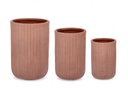 Set3 P.Vaso Ribbed To Terracotta