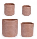 Set4 P.Vaso Tressage Cil Terracotta