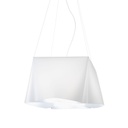 Sospensione 3 Luci Bianco in Metallo Cromato Cm. 59 x 31h