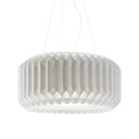 Sospensione 5 Luci Bianco in Metallo Cromato Cm. 60 x 31h