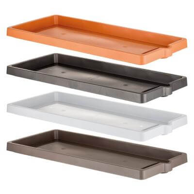 Sottovaso per fioriera rettangolare antracite Cm 75x33,5xh.4,5 /1Pz