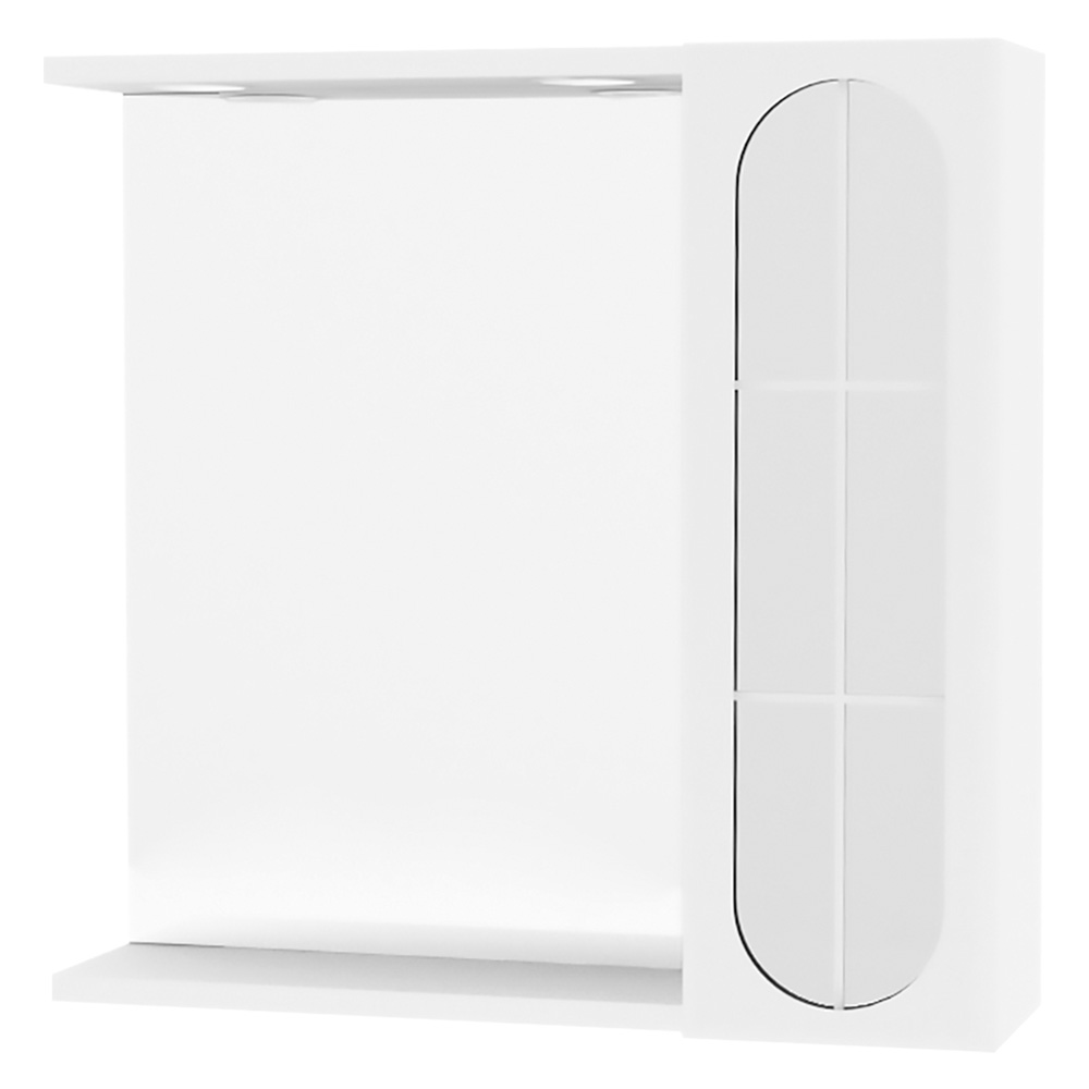 Specchiera Da Bagno Pensile Singolo 'Ina' Cm 57 X 16 X H.57 - Laccato Bianco