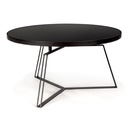 Tavolino nero in metallo stile design Ø70a - 38h