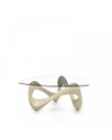 Tavolino trasparente-beige 100 cm x 100 cm H. 42.5 cm