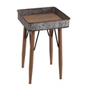 Tavolino vassoio metallo quadro cm35x35h55