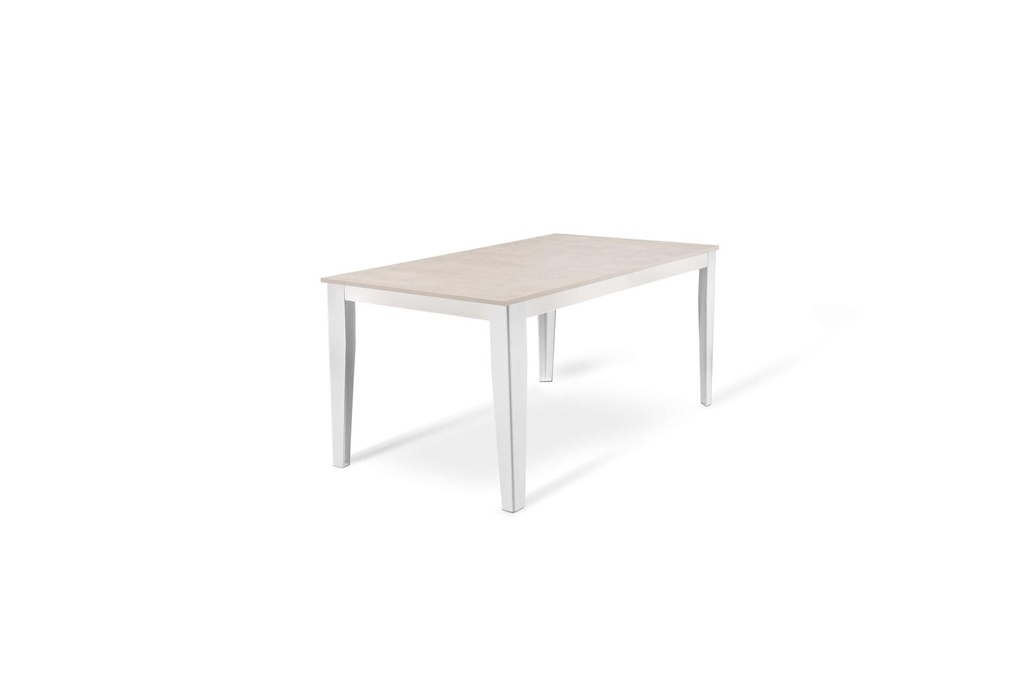 Tavolo allungabile cemento bianco 80 cm x 130-290 cm H. 76 cm
