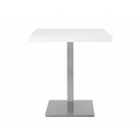 Tavolo alto Quadrato 75 cm piano bianco e base cromo  cm 70x70xh.75