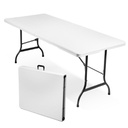 Tavolo pieghevole richiudibile a valigia in resina bianco 180x70x74