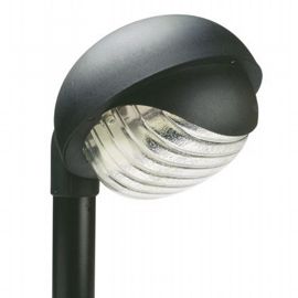 Testa-palo in termoplastico con diffusore in vetro stampato - Dimensioni: 60mm x 155mm - Alimentazione 230V - Potenza massima 60W nero