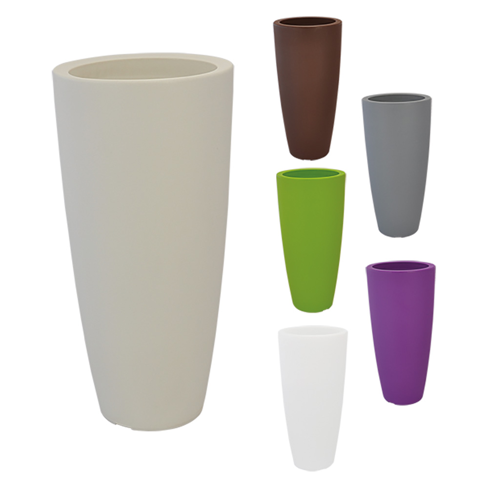 Vaso Tondo 'Stilo' Ø Cm 33 X H 70 - 12 Lt. Marrone