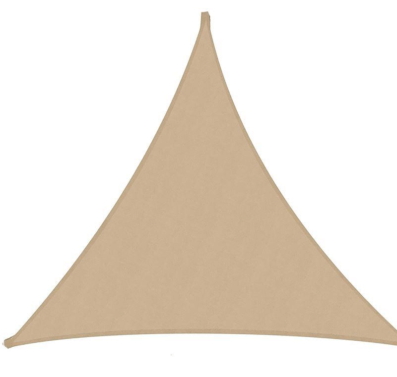 Vela ombreggiante tessuto triangolare sabbia cm500x500x500 