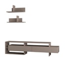 (2c) Porta tv con mensole a parete tortora 180x32x42h cm(GARATORTORA)
